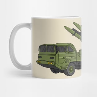 Military missile truck cartoon illustration Mug